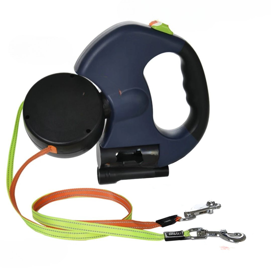 Smycz zwijana dla psów – z lampką LED i dystrybutorem torebek