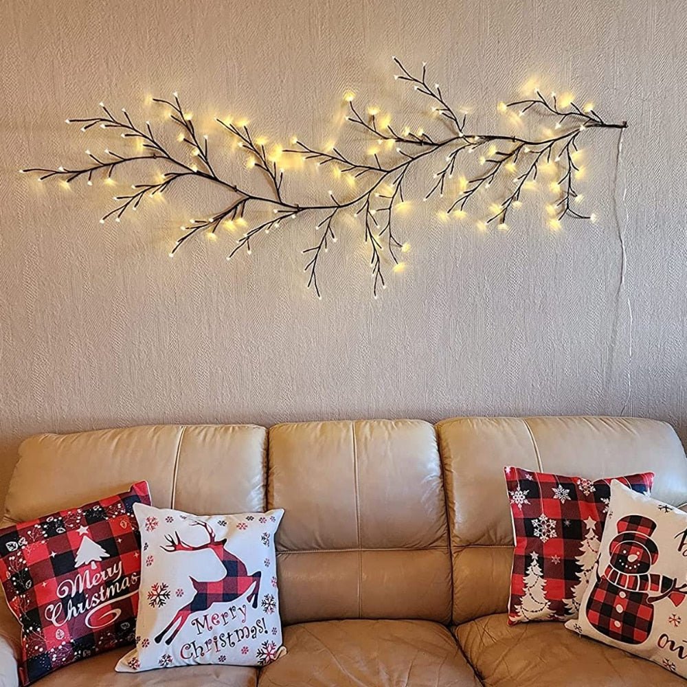 Wandguirlande in takvorm — warme en natuurlijke verlichting