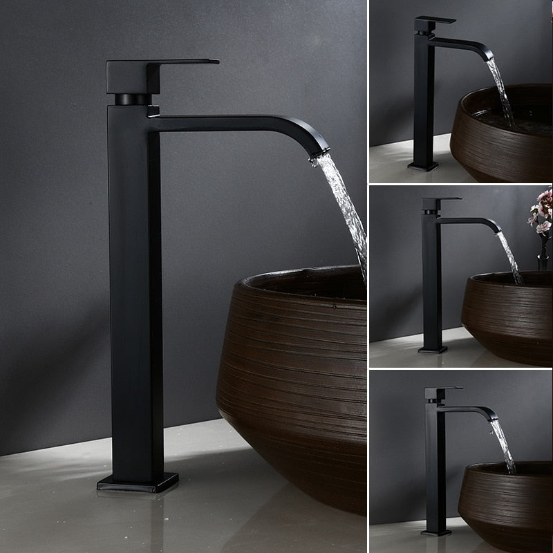 Hochstehender Waschtischarmatur – Elegante matte schwarze Ausführung