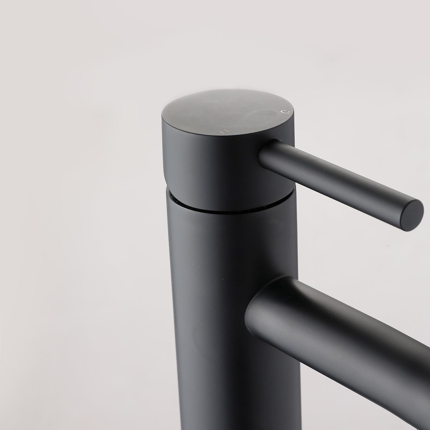 Hochstehender Waschtischarmatur – Elegante matte schwarze Ausführung 