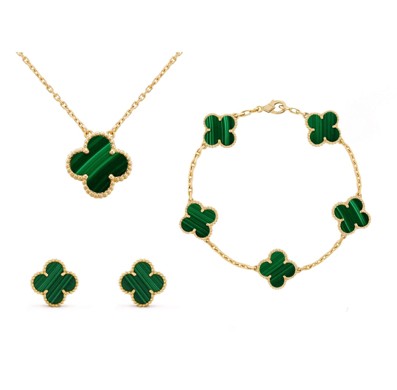 Ensemble De Bijoux   – Élégance Dorée En Acier Inoxydable