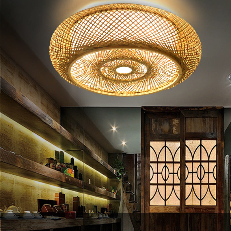 Hängande lampa i naturlig bambu - Elegans och äkthet