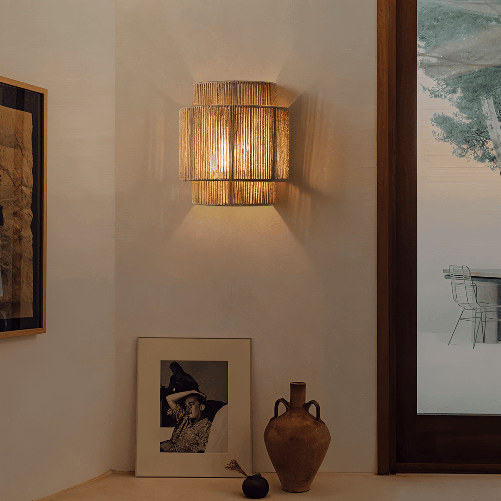 rottinki seinävalaisin hamppu Rope Shade - Natural Light & Authentic Charm