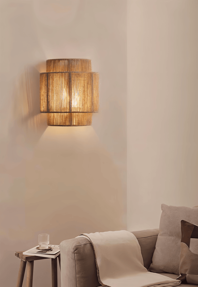 rottinki seinävalaisin hamppu Rope Shade - Natural Light & Authentic Charm