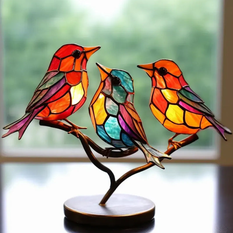 Adorno Decorativo – Aves Posadas Sobre Una Rama 
