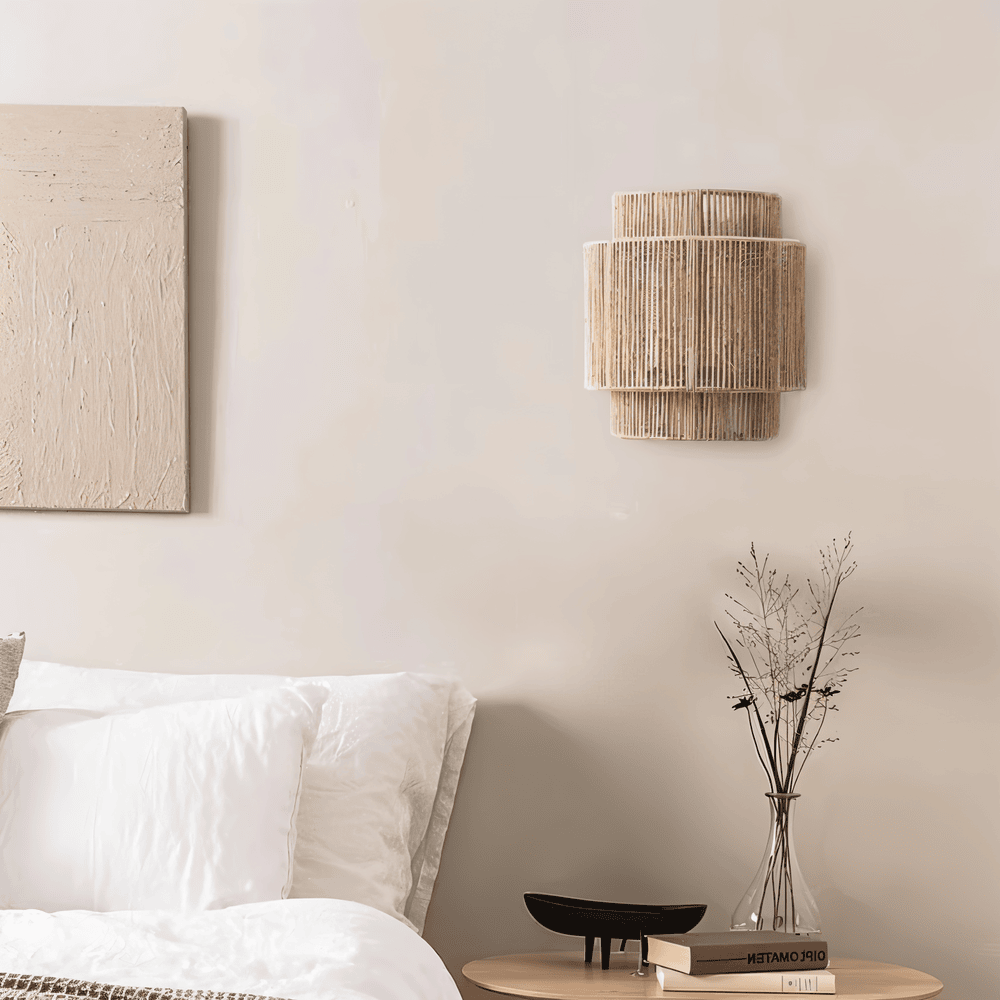 rottinki seinävalaisin hamppu Rope Shade - Natural Light & Authentic Charm