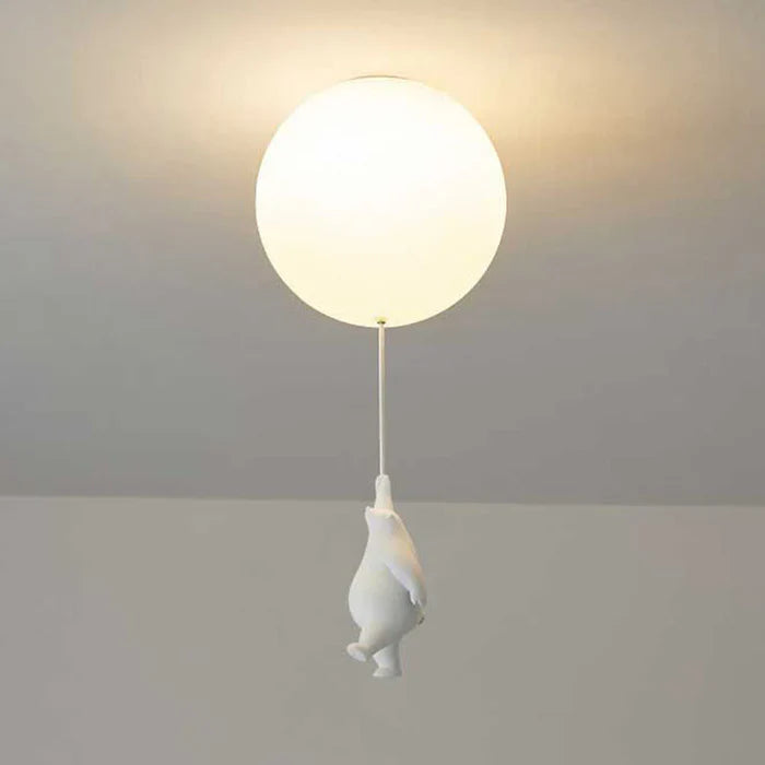 Taklampa Barn — Hängande Björnar Med Ljusande Ballonger 