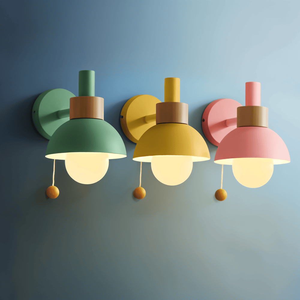 Lampă de perete pastel cu întrerupător - iluminare moale și stil modern