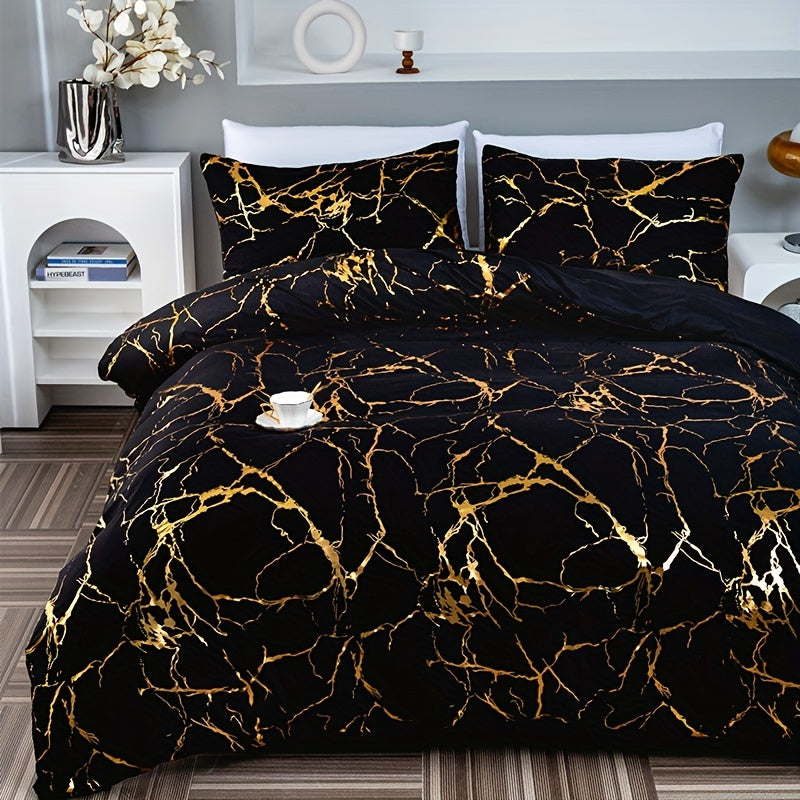 Housse De Couette Marbrée – Élégance Minérale Et Confort Raffiné