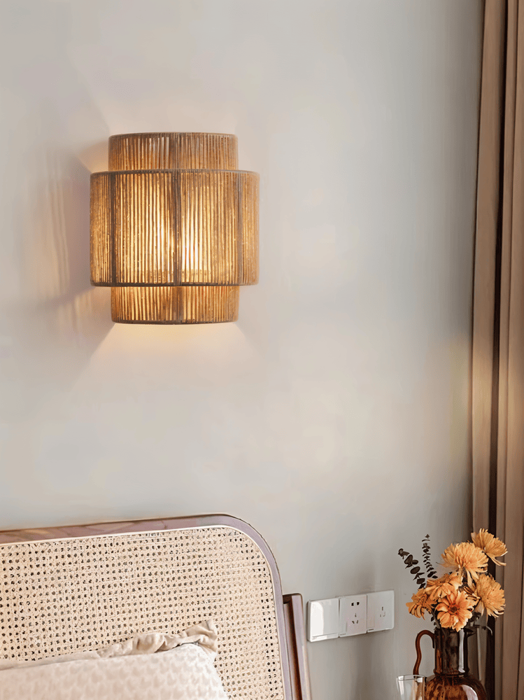 rottinki seinävalaisin hamppu Rope Shade - Natural Light & Authentic Charm