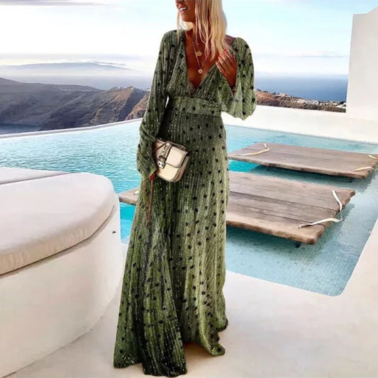 Ginette | Vestido Longo Clássico – Elegância Intemporal e Refinamento 