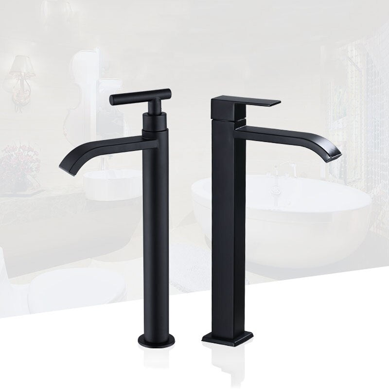 Robinet De Vasque Surélevé – Finition Élégante Noir Mat