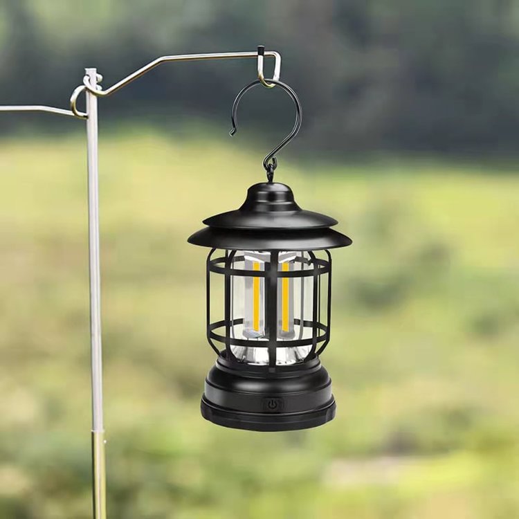 Retro LED Campinglampa - Vintage-stil och praktisk funktion