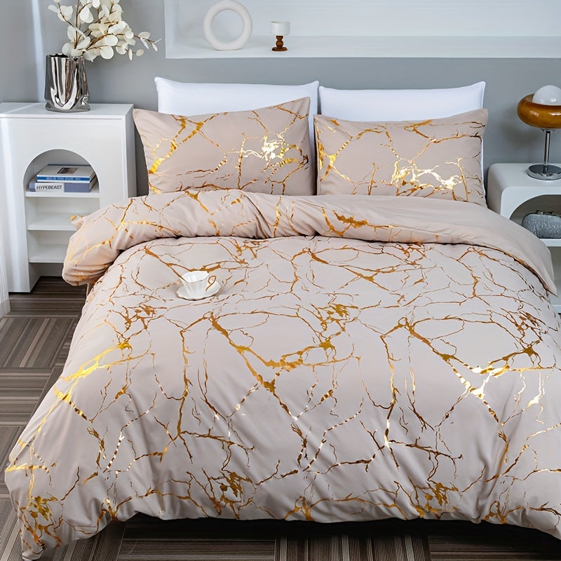 Housse De Couette Marbrée – Élégance Minérale Et Confort Raffiné