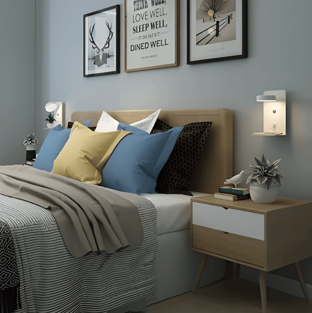 Led wandlamp met plank en USB-poort - Modern design & 2-in-1 functie