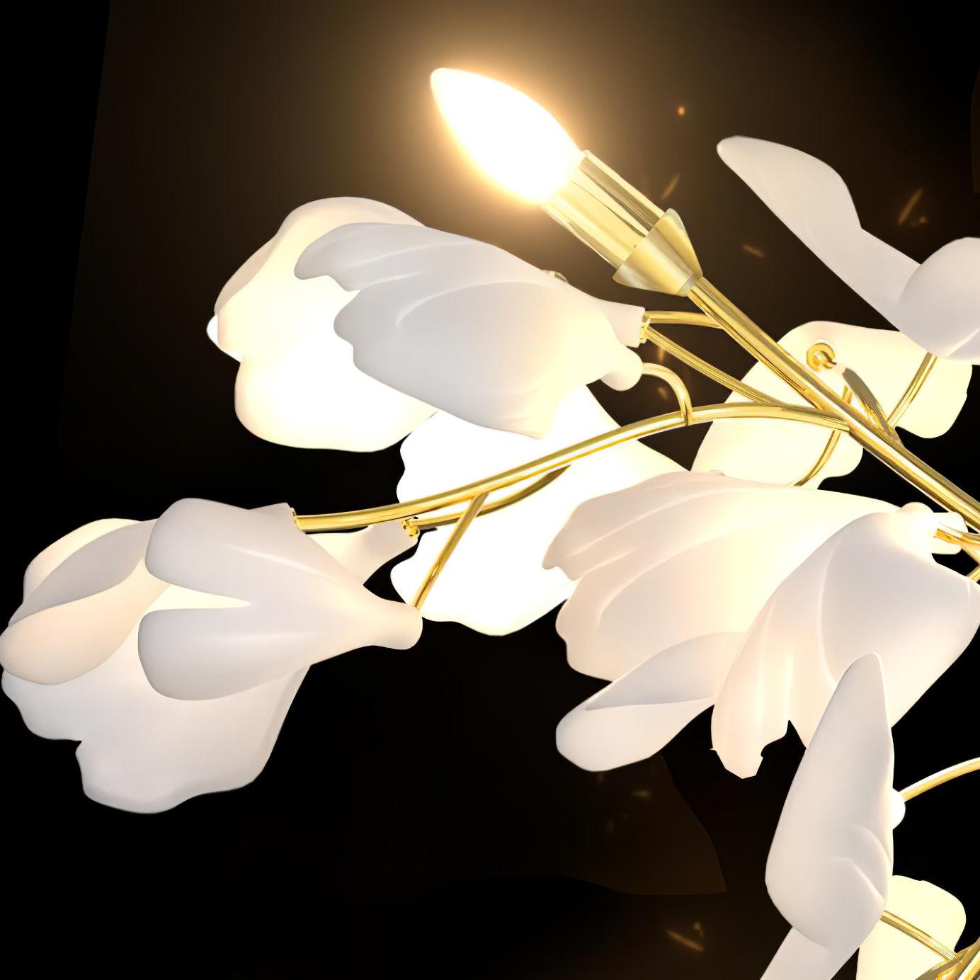 Lampada da parete floreale - Eleganza dorata e luce morbida