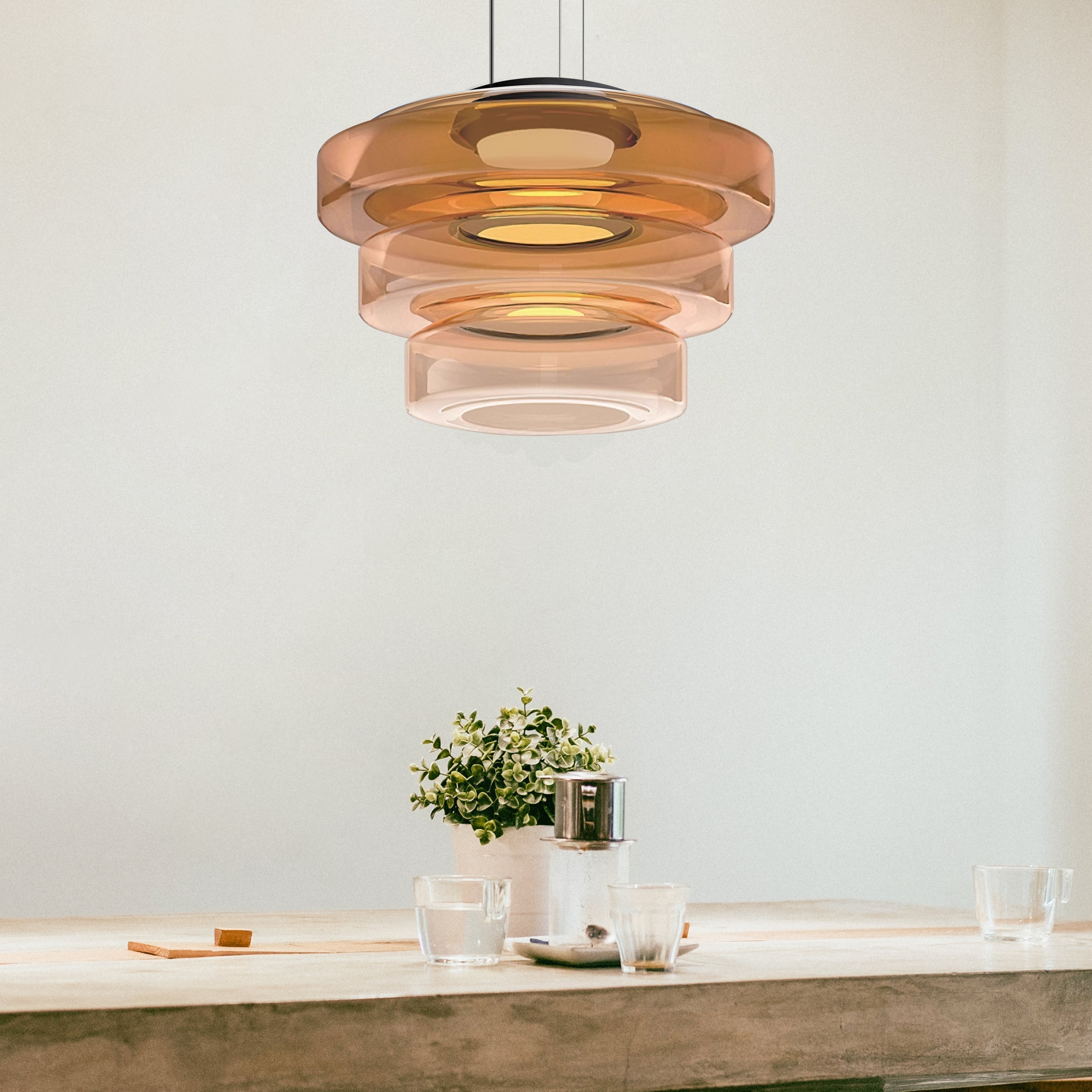 Lámpara colgante de cristal estilo Bauhaus - Elegancia y modernidad