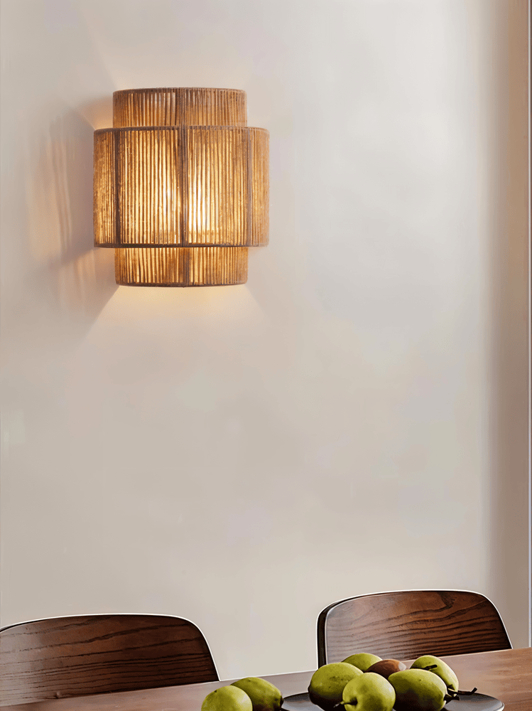 rottinki seinävalaisin hamppu Rope Shade - Natural Light & Authentic Charm