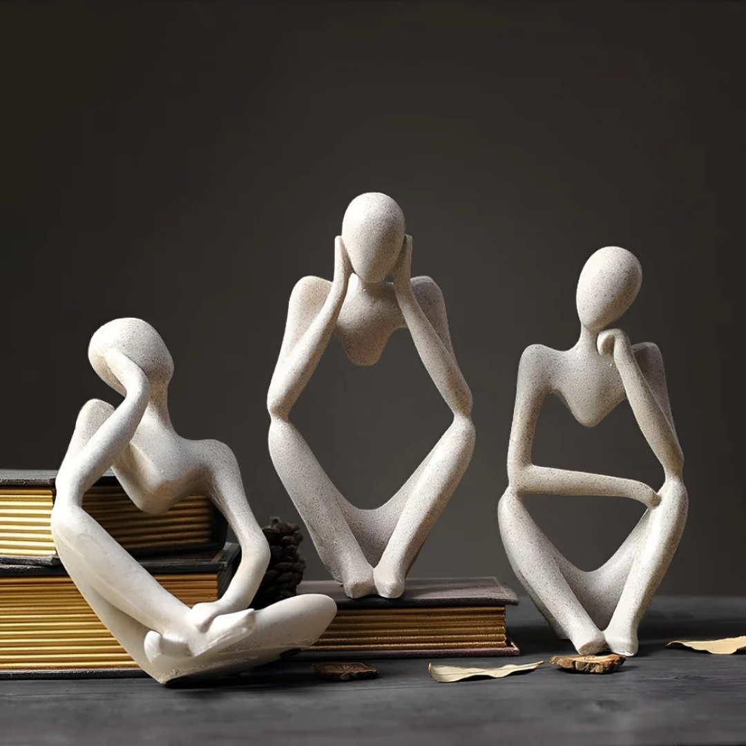 Abstrakt Skulptur Tänkare – Kontemplativ Elegans Och Modern Design 