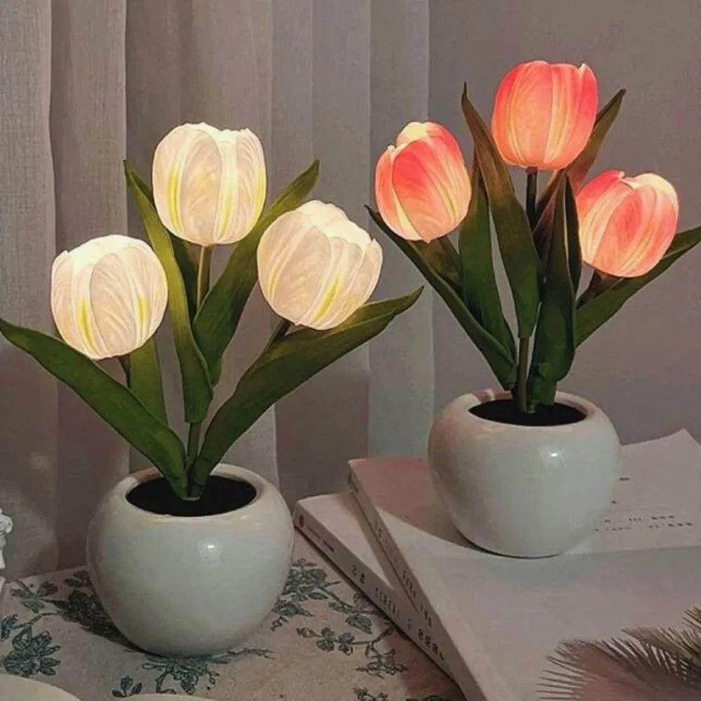 Dekorativ lampe Tulipan – Varme og raffineret atmosfære 