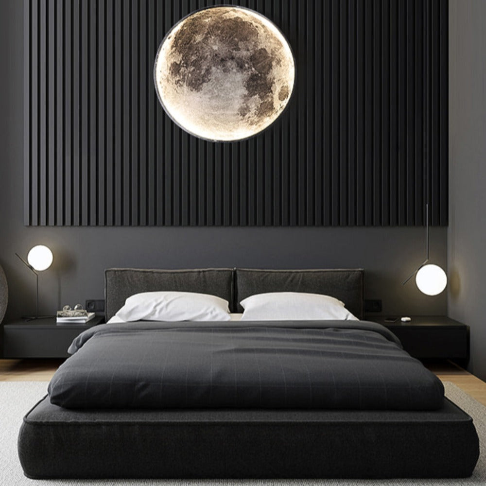Nástěnná lampa 3D LED – Měsíc pro jedinečnou atmosféru 