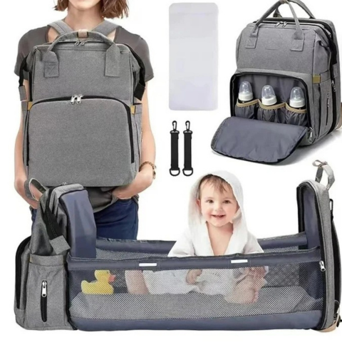 Baby-Reiserucksack - Faltbares Kinderbett mit integriertem Stauraum