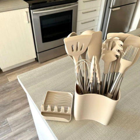 Ensemble D’Ustensiles De Cuisine En Silicone 12 Pièces — Complétude & Confort D’Utilisation