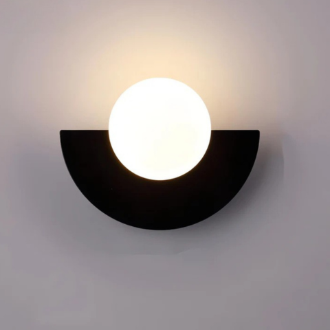 Aplique de Pared Moderna – Forma de Semicírculo y Luz Suave 