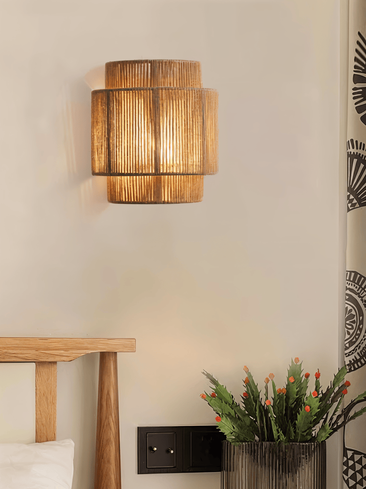 rottinki seinävalaisin hamppu Rope Shade - Natural Light & Authentic Charm