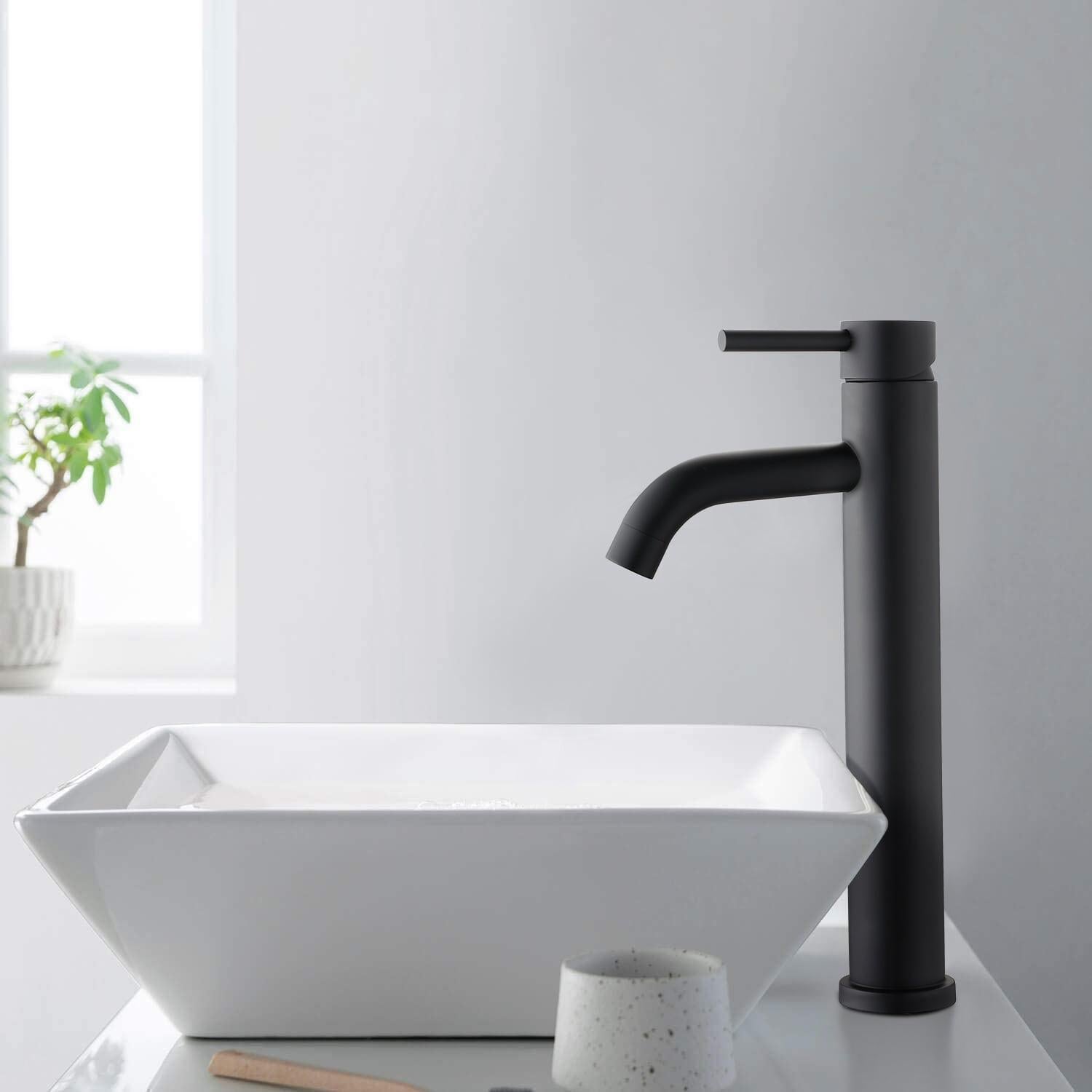 Elevated Basin Faucet – Elegant Matte Black Finish 