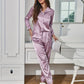 Sandra | Glänzender Pyjama – Nächtliche Eleganz und zarte Berührung 