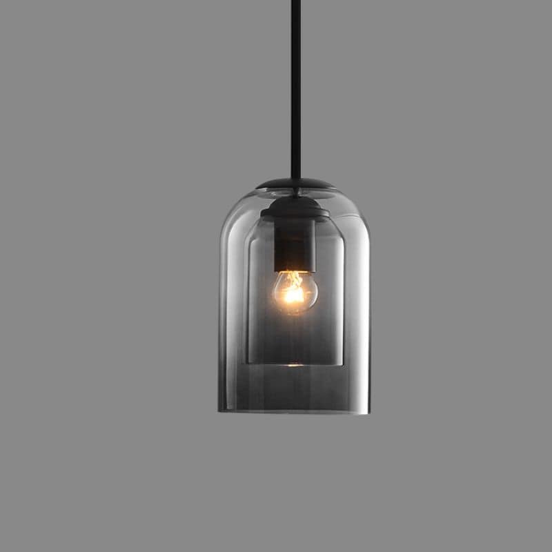 Vintage Hängeleuchte aus Glas - Doppeltes Metallic-Finish