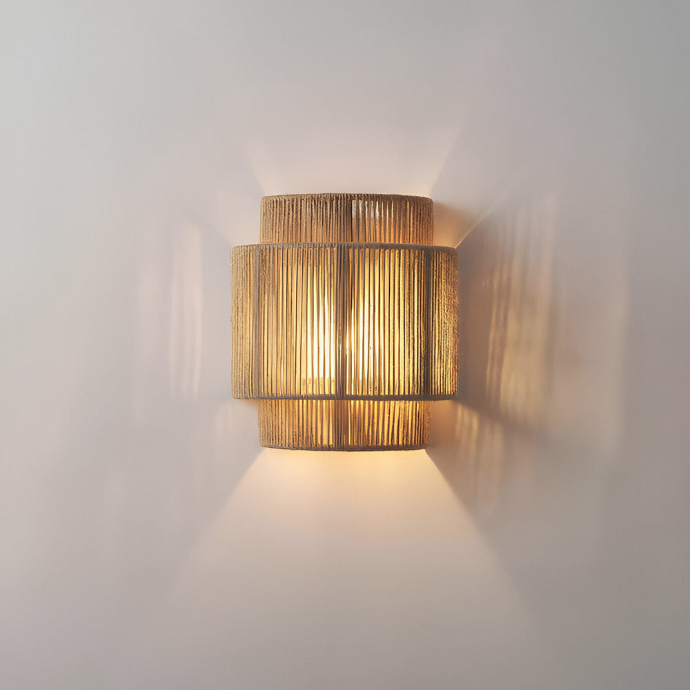 rottinki seinävalaisin hamppu Rope Shade - Natural Light & Authentic Charm