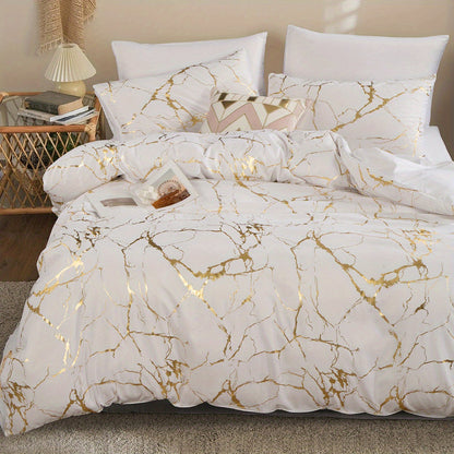 Housse De Couette Marbrée – Élégance Minérale Et Confort Raffiné