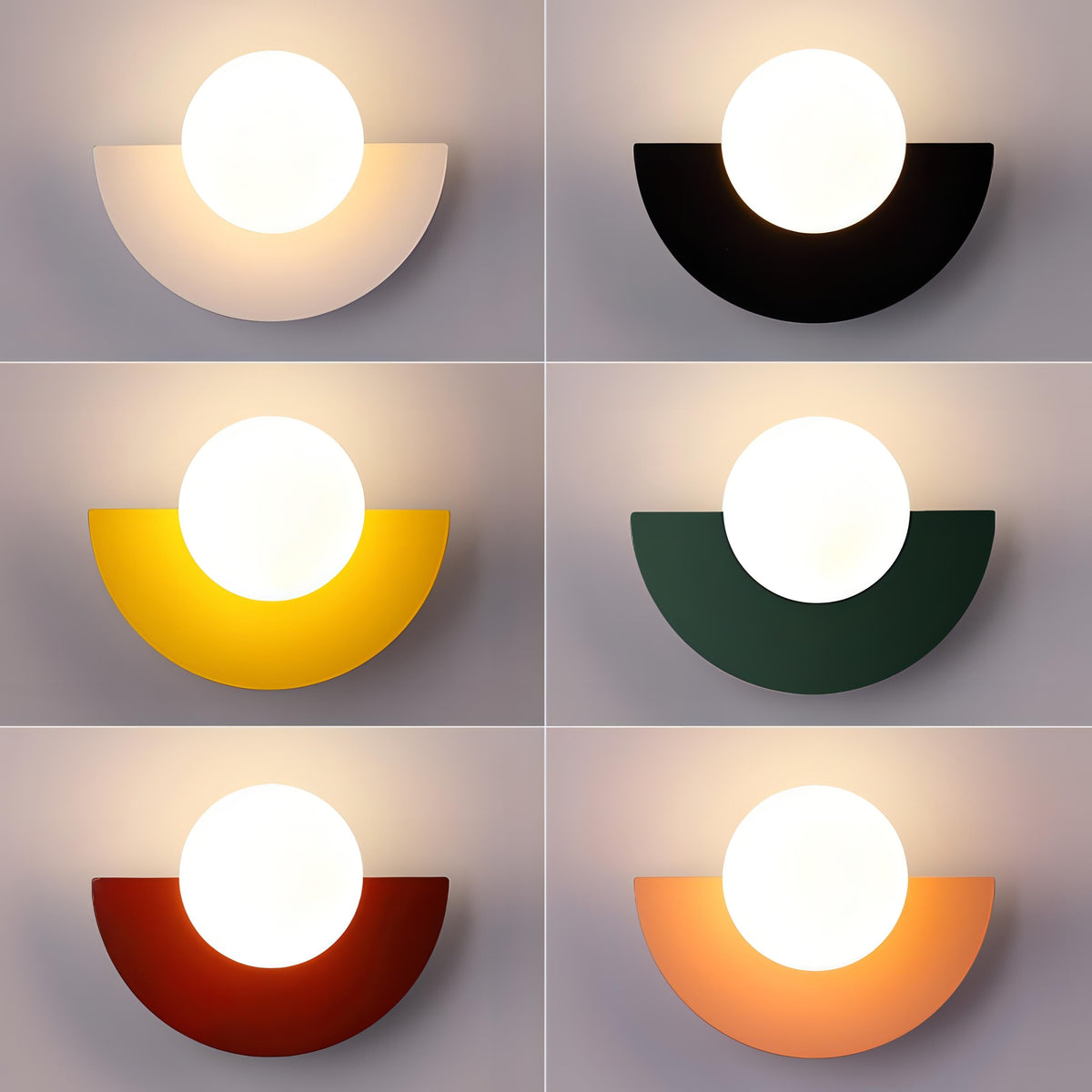 Aplique de Pared Moderna – Forma de Semicírculo y Luz Suave 