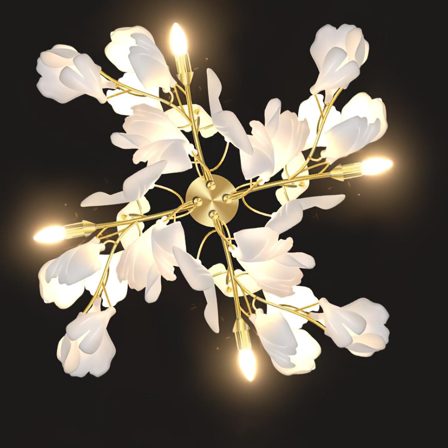 Lampada da parete floreale - Eleganza dorata e luce morbida