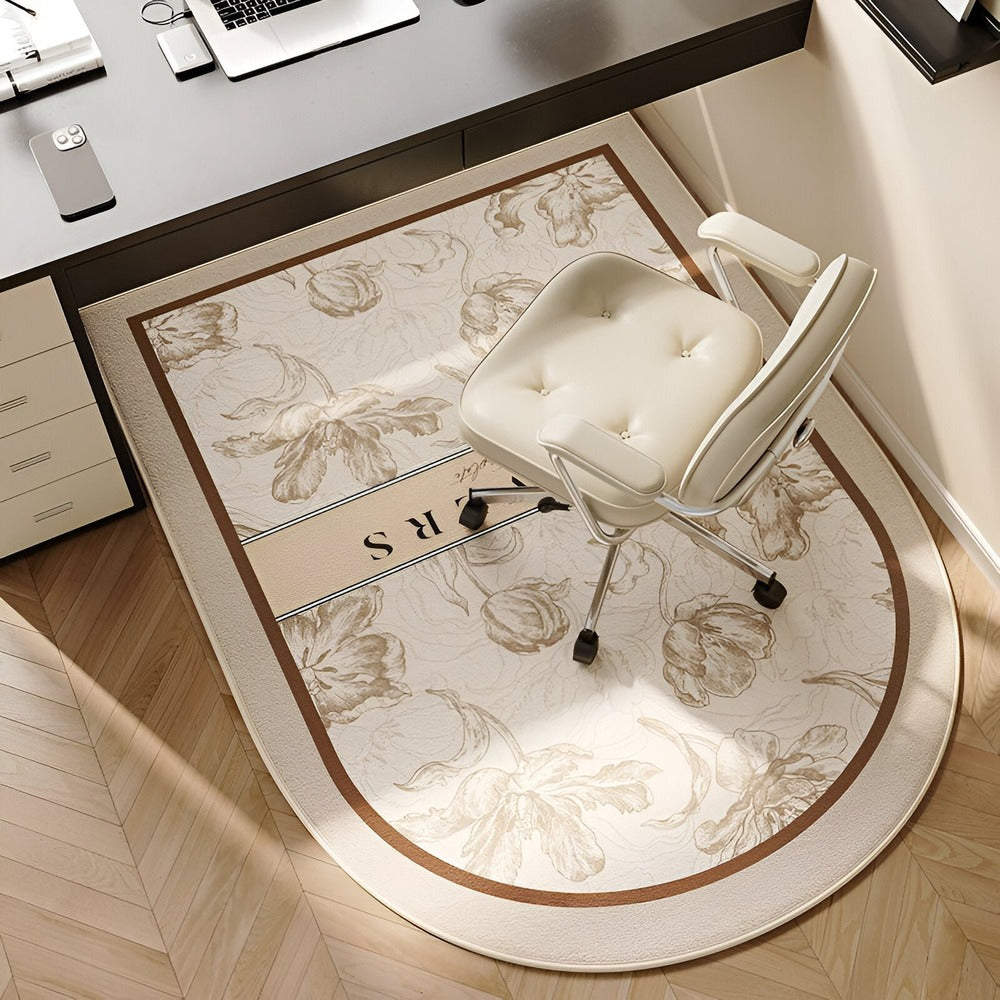 寝室やオフィス用楕円形ノンスリップカーペット - 床の安全性とすっきりとした仕上がり