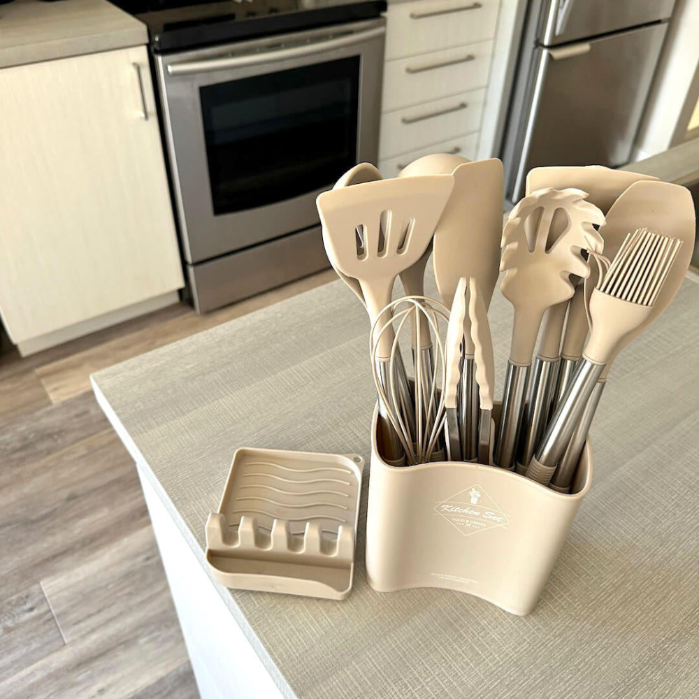 Ensemble D’Ustensiles De Cuisine En Silicone 12 Pièces — Complétude & Confort D’Utilisation