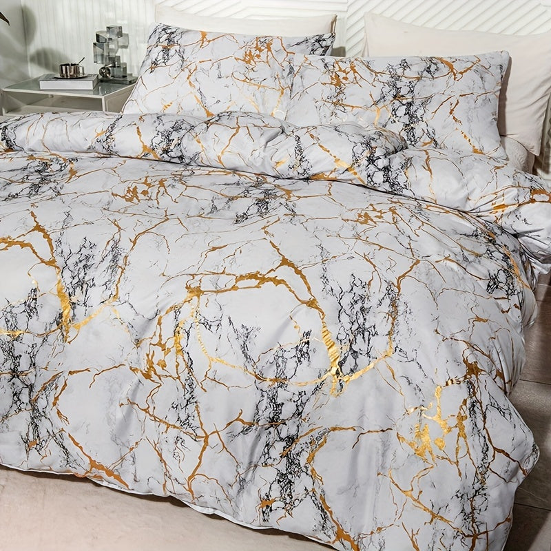 Housse De Couette Marbrée – Élégance Minérale Et Confort Raffiné