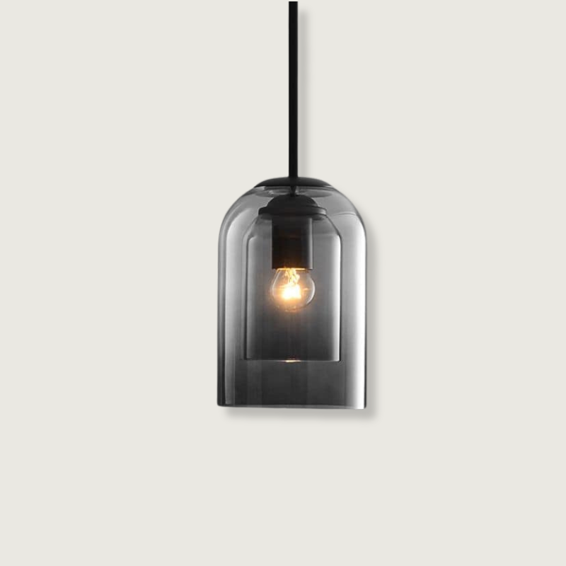 Vintage Hängeleuchte aus Glas - Doppeltes Metallic-Finish