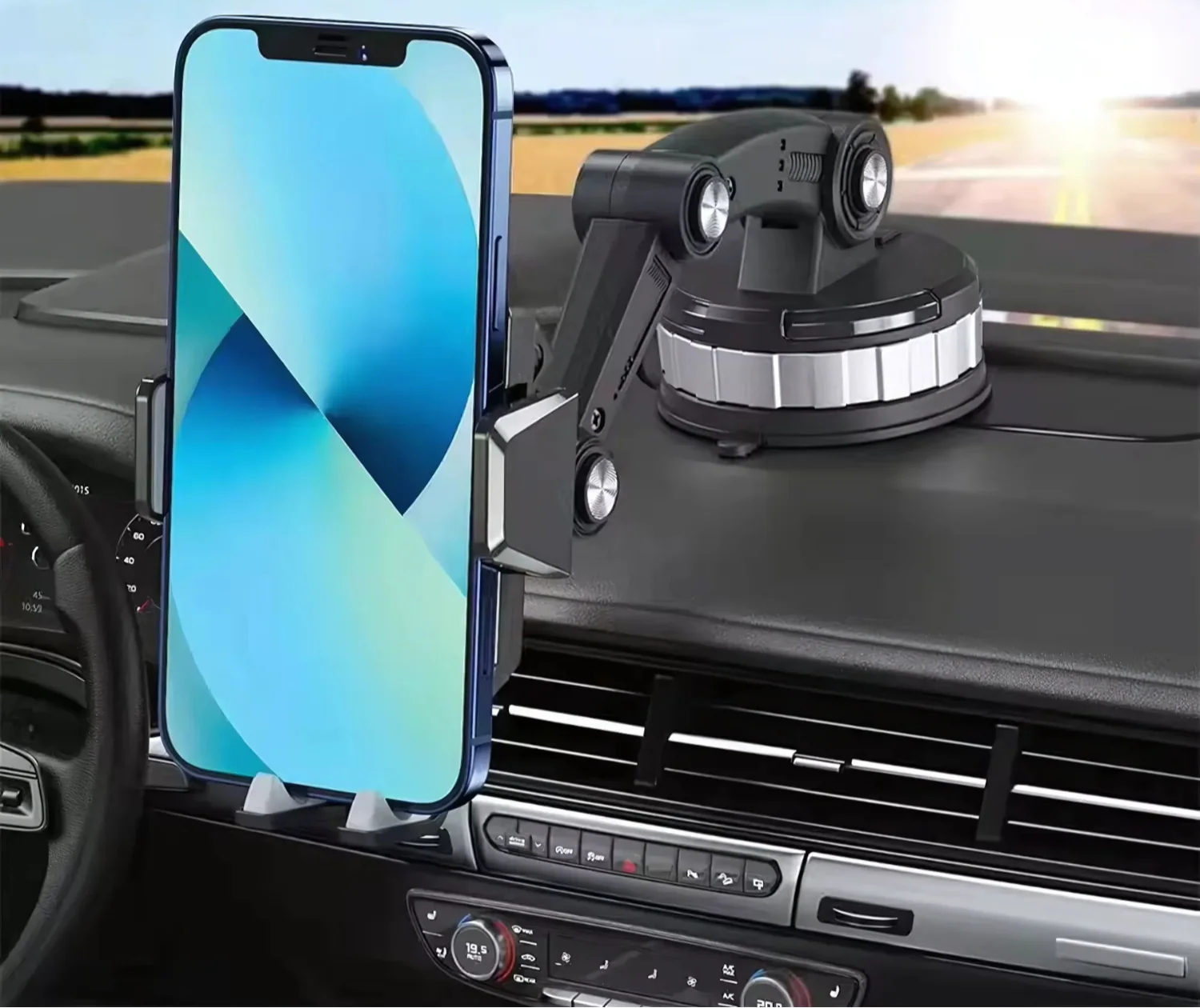Suporte para Smartphone de Carro Rotativo 360° — Rotação Completa e Estabilidade Máxima 